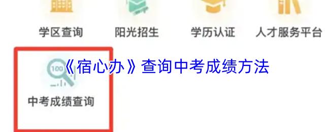 宿心办 查询中考成绩方法