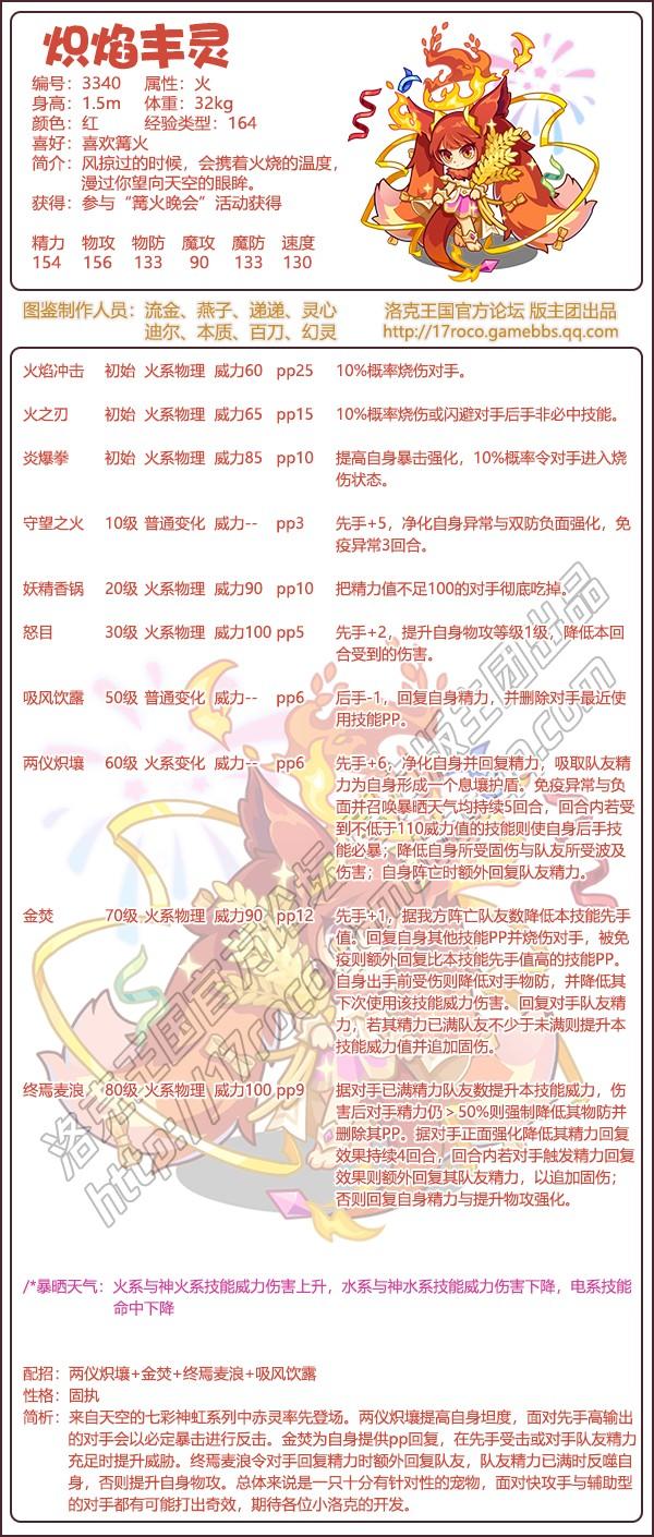 洛克王国炽焰丰灵技能表