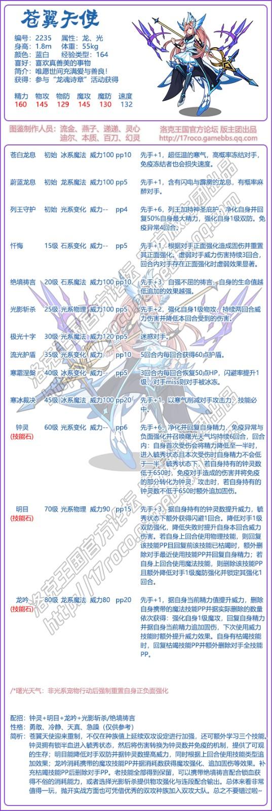 洛克王国苍翼天使技能表2026
