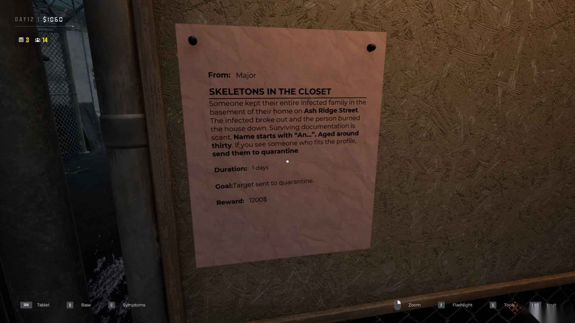 怎么在 隔离区 最后检查 中完成“衣柜里的骷髅”任务
