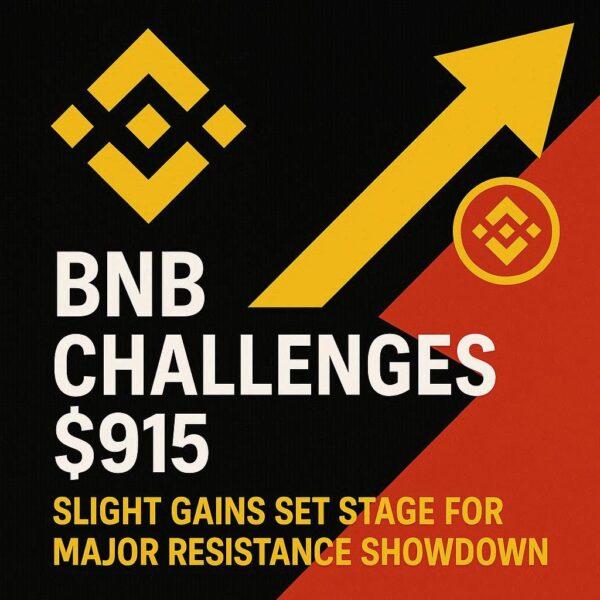 BNB 加密货币挑战 915 美元：小幅上涨为重大阻力位对决做好准备