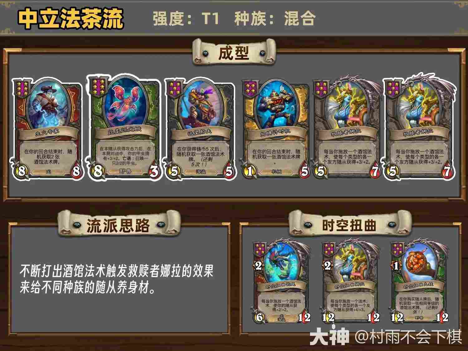 炉石传说34.6酒馆战棋中立法茶流玩法攻略