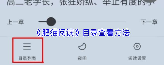 肥猫阅读 目录查看方法