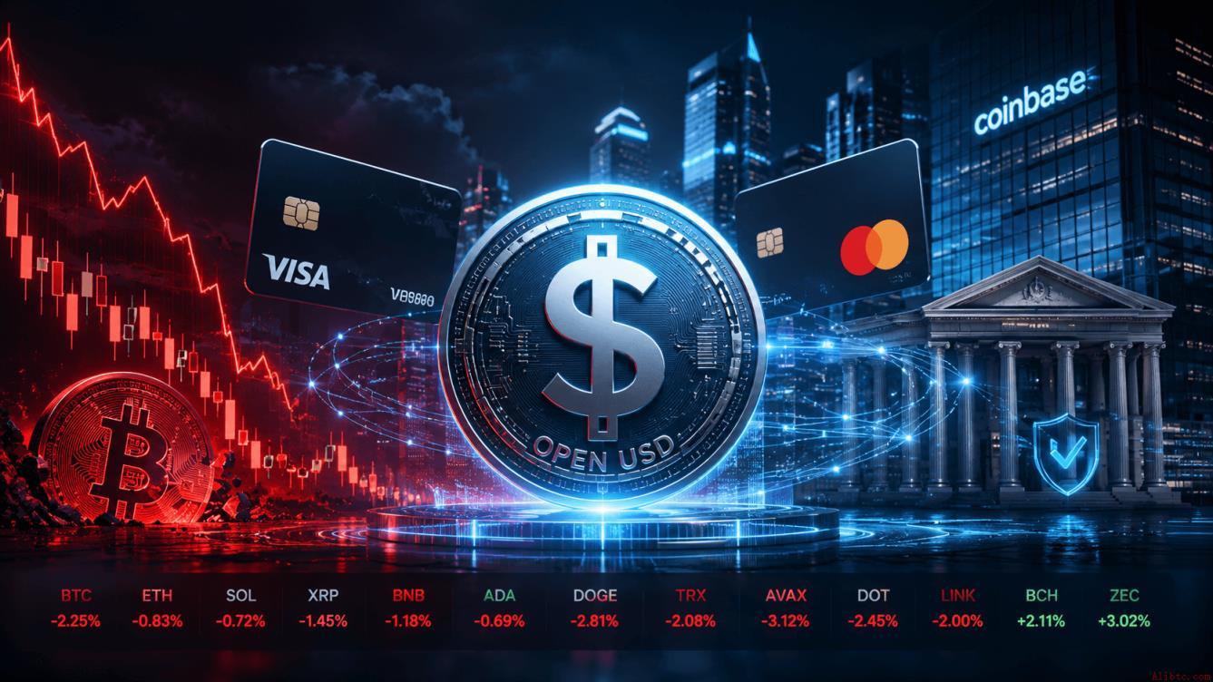 稳定币战争打响：Visa、Mastercard与Coinbase在比特币暴跌之际推出Open USD