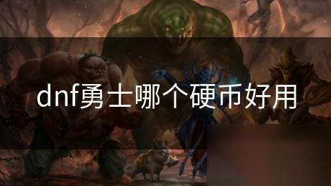 dnf勇士哪个硬币好用