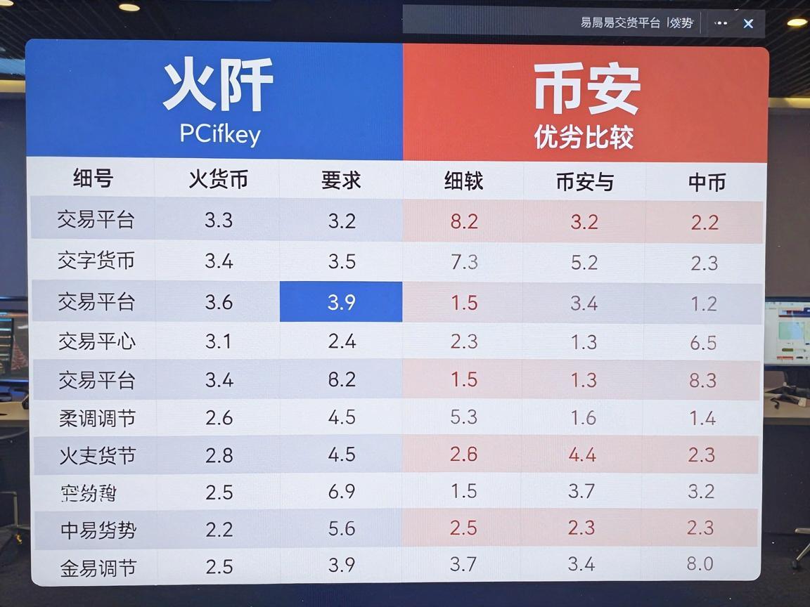 火币、币安与中币，数字货币交易平台的优劣势比较