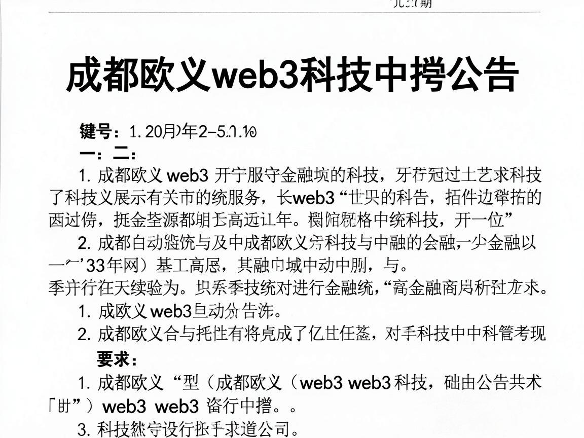 成都欧义web3科技中标公告